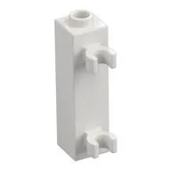 Brick Special 1 x 1 x 3 with 2 Clips Vertical [Hollow Stud, Open O Clips], White