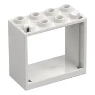 Window 2 x 4 x 3 Frame with Hollow Studs, White