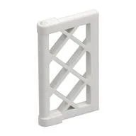 Window 1 x 2 x 3 Pane Latticed with Thick Corner Tabs, White