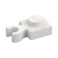Plate Special 1 x 1 with Clip Vertical [Thick Open O Clip], White