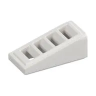 Brick Sloped 18° 2 x 1 x 2/3 with 4 Slots / Grate, White