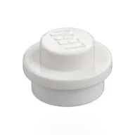 Plate Round 1 x 1 with Solid Stud, White