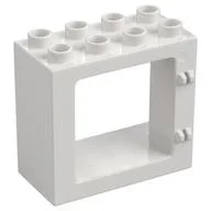 Duplo Door / Window Frame Flat Front Surface, Completely Open Back, White