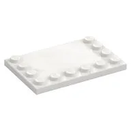 Plate Special 4 x 6, Studs on 3 Edges, White