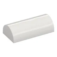 Brick Curved 2 x 4 Double, No Studs, with Groove, White