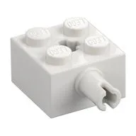 Brick Special 2 x 2 with Pin and Axle Hole, White