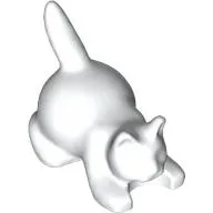 Animal, Cat, Kitten Crouching [Plain], White
