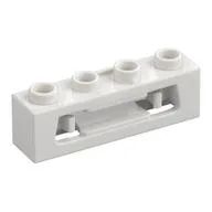 Launcher, Brick Special 1 x 4 with Inside Clips (Disk Shooter), White