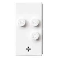 Braille Brick 2 x 4 with 3 Studs ⠲ and '÷' Print, White