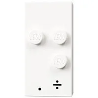 Braille Brick 2 x 4 with 3 Studs ⠲ and '. ÷' Print, White