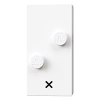 Braille Brick 2 x 4 with 2 Studs ⠔ and 'x' Print, White