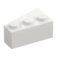 Brick Wedged, Angled 3 x 2 Right, White