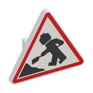Road Sign Clip-on 2.2 x 2.667 Triangular with Road Works Sign Print, White