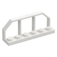 Plate Special 1 x 6 with Train Wagon End Fence, White