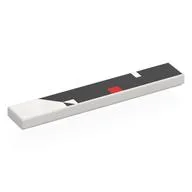 Tile 1 x 6 with Black Shape, Red Rectangle Print, White