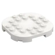 Plate Round Corners 6 x 6 x 2/3 Circle with Reduced Knobs, White