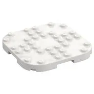 Plate Round Corners 8 x 8 x 2/3 Circle with Reduced Knobs, White