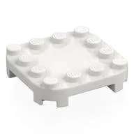 Plate Round Corners 4 x 4 x 2/3 Circle with Reduced Knobs, White