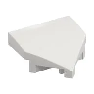 Brick Wedged, Curved 2 x 2 with Stud Notches, White