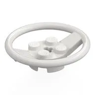 Steering Wheel with 4 Studs on Center, White