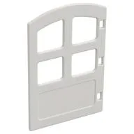 Duplo Door 1 x 4 x 4 with Four Panes, Same Size and Curved Top, White
