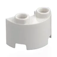Brick Round, Half 1 x 2, White