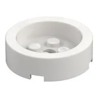 Brick Round 4 x 4 with Recessed Center, White