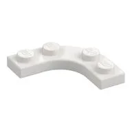 Plate Round Corner 3 x 3 with 2 x 2 Round Cutout, White