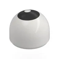 Dome 1 x 1 x 2/3 with Black Dot (Eye) Print, White