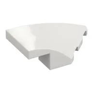 Brick Wedged, Curved 4 x 2 with Stud Notch Right, White