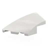 Brick Wedged, Curved 4 x 2 with Stud Notch Left, White