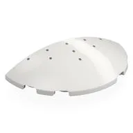 Brick Round 3 x 6 Half Circle with Dark Bluish Grey Dots Print, White