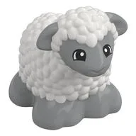 Duplo Animal Sheep / Lamb with Light Bluish Gray Legs and Head, White