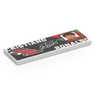 Tile 2 x 6 with Black Background, Red/Green Shapes, 'CRISTIANO RONALDO', Portrait Print, White