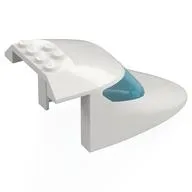 Aircraft Fuselage Curved Forward 6 x 10 x 4 Top with 2 Trans-Blue Window Panes, White