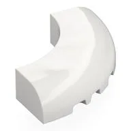 Brick Round Corner 5 x 5 x 1 Curved, Bottom Cut Outs, No Studs, 9 Bottom Tubes, White