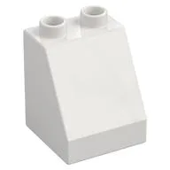 Duplo Brick 2 x 2 x 2 Slope, White