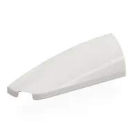 Brick Round, Curved Double 1 x 4 with Stud Notch Left, White