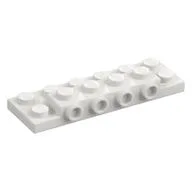 Plate Special 2 x 6 x 2/3 with 4 Studs on Side, 3 Support Walls on Bottom, White