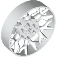 Wheel 7 x 7 with Center Axle Hole, 6 Pin Holes, Curved Spokes, White