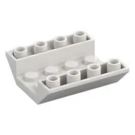 Brick Sloped Inverted 45° 4 x 4 Double with 4 x 2 Recessed, 2 Holes, White