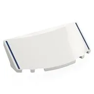 Windscreen, Curved 6 x 2 x 2 with Dark Blue Stripes Print, White