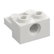 Technic Brick Special 1 x 2 with Pin Hole and 1 x 2 Plate, White