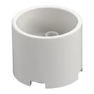 Brick Round 3 x 3 x 2 Recessed Center with 2 x 2 Studs and Axle Hole, White