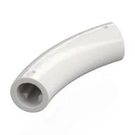 Brick Round 1 x 1 D. Tube with 45° Elbow and Axle Holes (Crossholes) at Each End, White