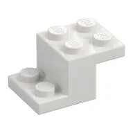 Bracket 3 x 2 x 1 1/3 with Bottom Stud Holder, White