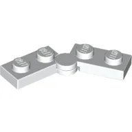 Hinge Plate 1 x 4 Swivel Top / Base - Solid Clip [Complete Assembly], White