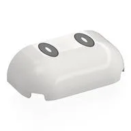 Brick Round, Curved Triple 2 x 4, No Studs with Black Oval Eyes Print, White