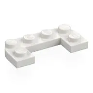 Plate Round Half 2 x 4 with 1 x 2 Cutout, White