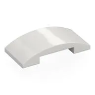 Brick Curved 4 x 2 Double, White